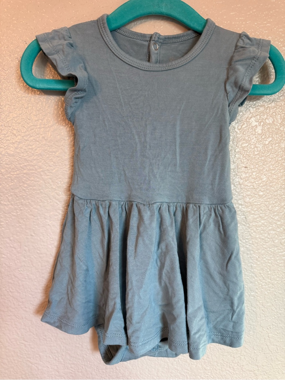 Kyte BABY Dusty Blue Flutter Sleeve Dress